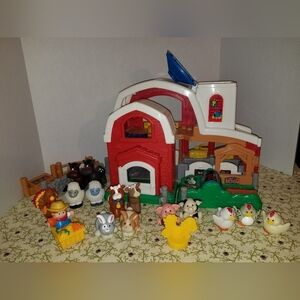 Vintage 2003 Little People Red Interactive Barn Farm Farmer Jed Sounds